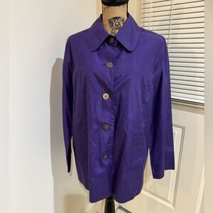 Chico’s size 2 (Large) purple button down lined shaket